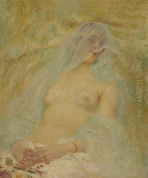 Traumerei Oil Painting by Vlacho Bukovac