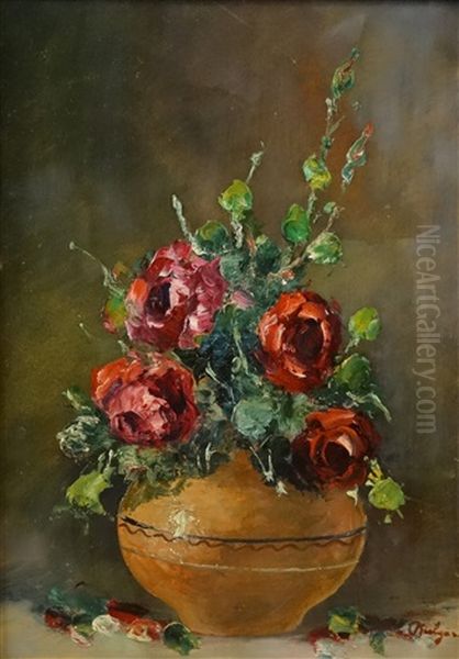 Roses Oil Painting by Petru Bulgaras