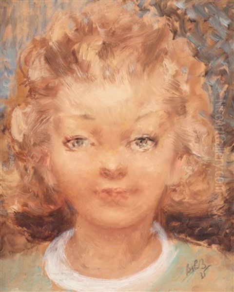 Fetita Cuminte Oil Painting by Bob (Gheorghe) Bulgaru