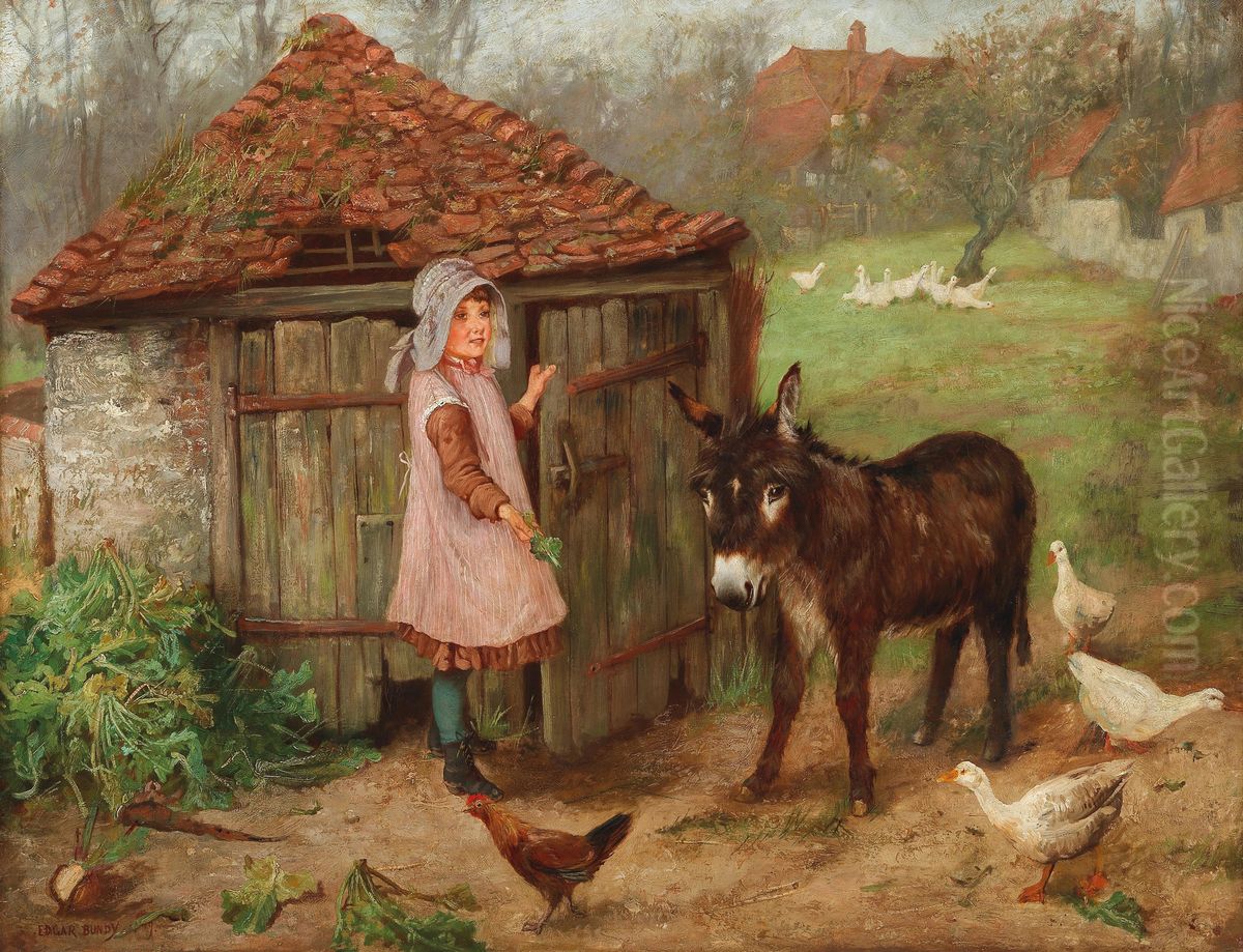 The Little Donkey Oil Painting by Edgar Bundy