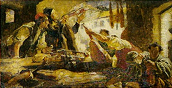 In Der Werkstatt Von Stradivari Oil Painting by Edgar Bundy