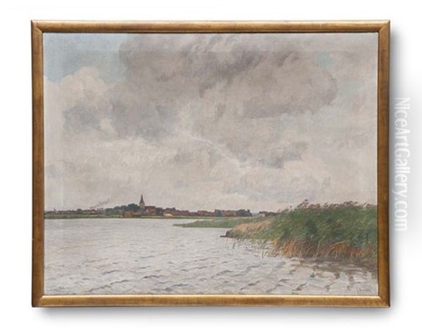 Blick Auf Schwaan Unter Wolkenverhangenem Himmel Oil Painting by Franz Bunke