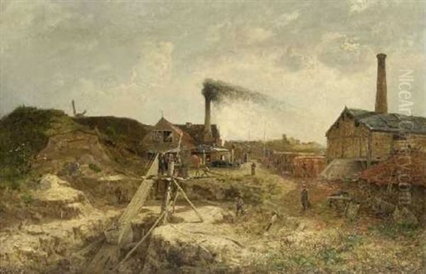 Ziegelei Oil Painting by Franz Bunke