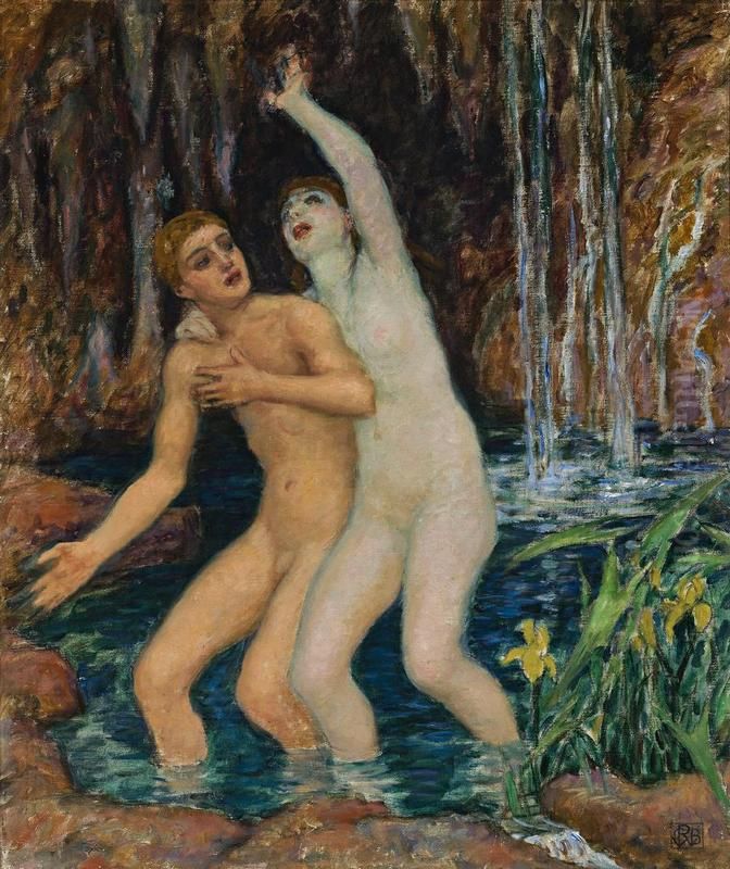 The Nymph Of Salmacis Oil Painting by Rupert Charles Bunny