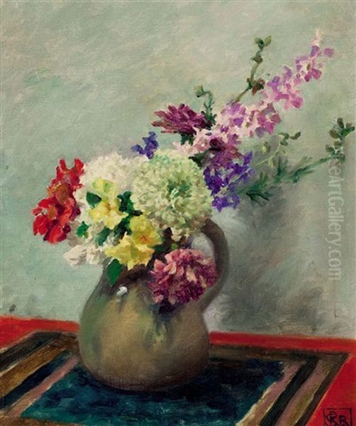 Still Life - Mixed Flowers Oil Painting by Rupert Charles Bunny