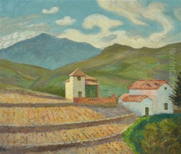 Vintners Cottages At Vendres Oil Painting by Rupert Charles Bunny