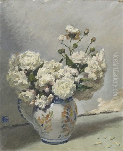 White Roses Oil Painting by Rupert Charles Bunny