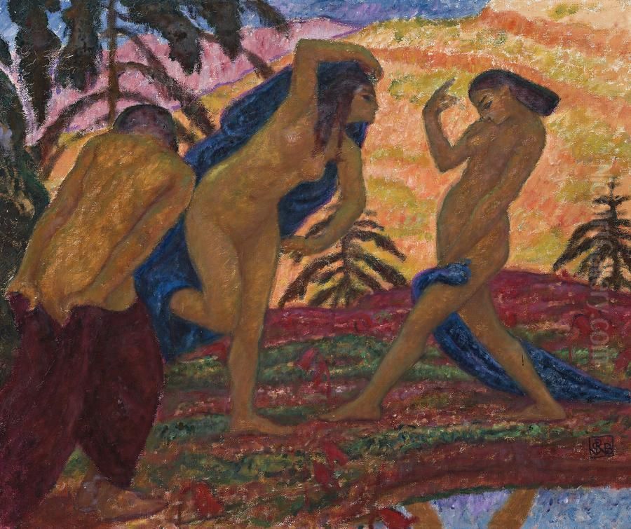 Maenads Oil Painting by Rupert Charles Bunny