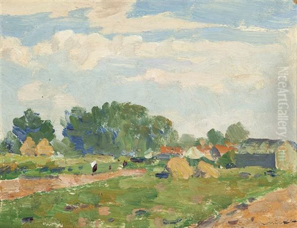 Summer Landscape Oil Painting by Rupert Charles Bunny