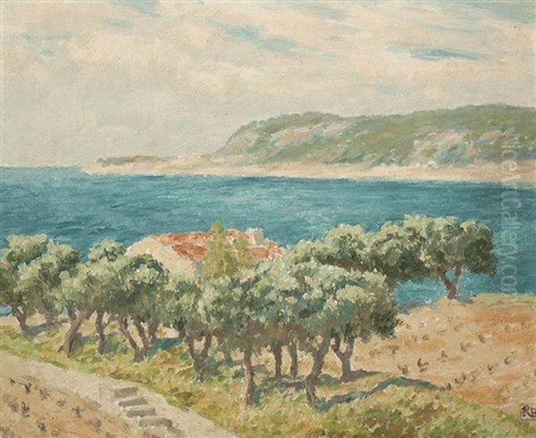 Coast Near Cassis Oil Painting by Rupert Charles Bunny