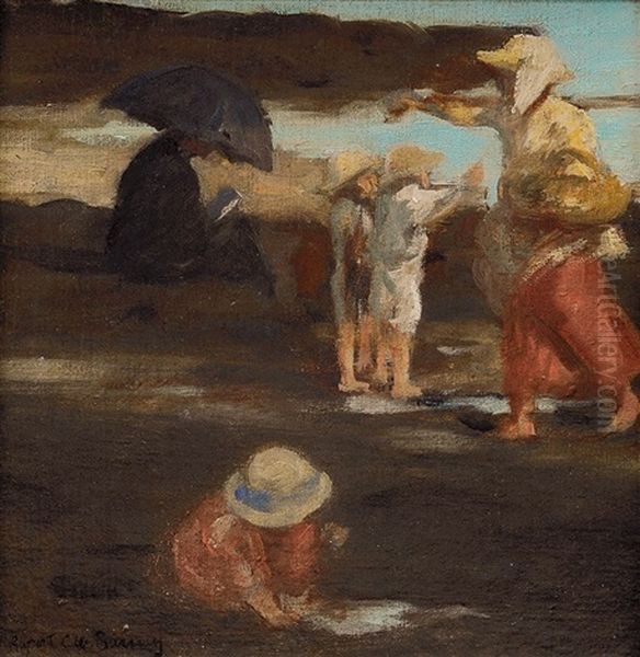 On The Beach Oil Painting by Rupert Charles Bunny