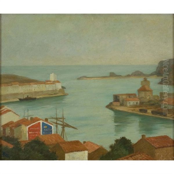 Overlooking Port Vendres Oil Painting by Rupert Charles Bunny