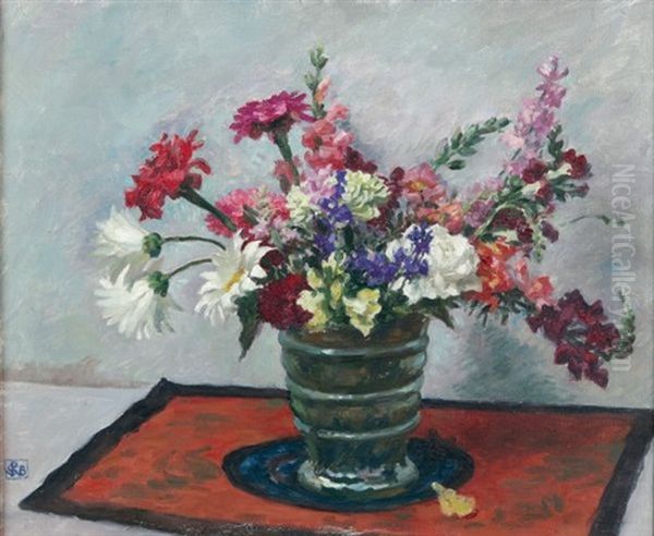Still Life Of Mixed Blooms Oil Painting by Rupert Charles Bunny