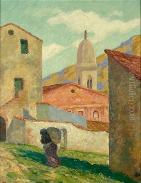 French Church Oil Painting by Rupert Charles Bunny