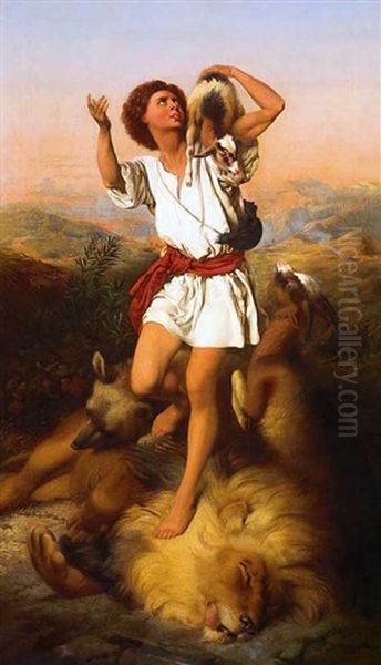 David's First Victory Oil Painting by Rupert Charles Bunny