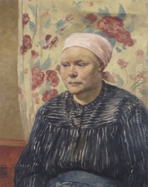 French Peasant Woman Oil Painting by Rupert Charles Bunny