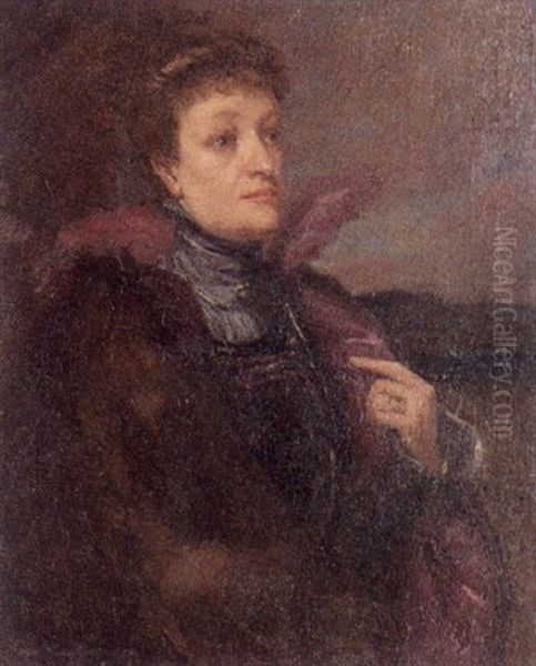 Portrait De La Comtesse De Lautreppes Oil Painting by Rupert Charles Bunny