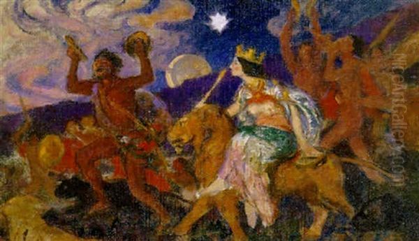 Sketch Of Rhea Oil Painting by Rupert Charles Bunny