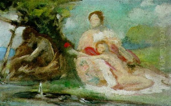 Mother And Child Oil Painting by Rupert Charles Bunny