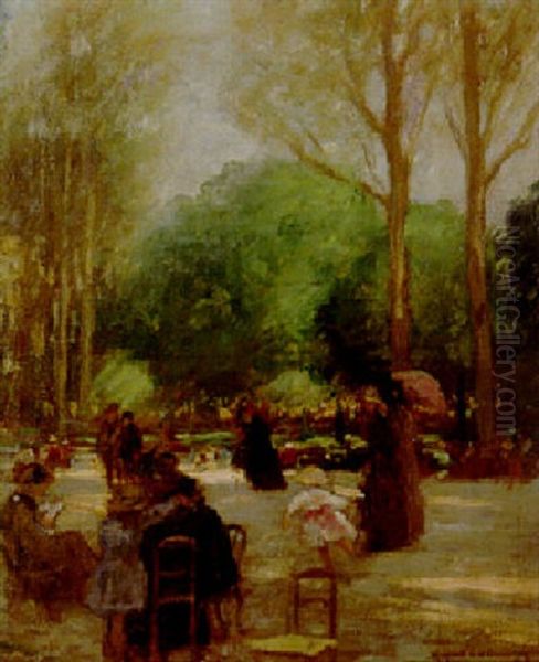 Luxembourg Gardens Oil Painting by Rupert Charles Bunny