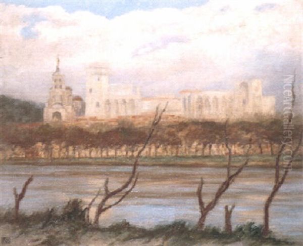 Palace Of The Popes, Avignon Oil Painting by Rupert Charles Bunny
