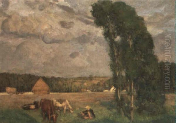Evening Near Choyes Oil Painting by Rupert Charles Bunny