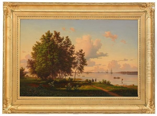 Kustlandskap Oil Painting by Joachim Ludwig Buensow