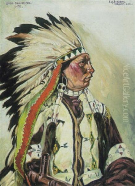 Quin-cha-ke-cha, Ute Oil Painting by Elbridge Ayer Burbank