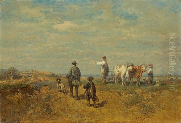 Ruckkehr Von Der Jagd Oil Painting by Anton Burger