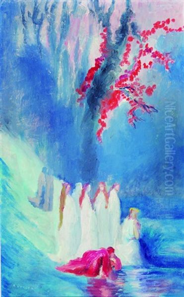 Procesion Oil Painting by Miguel Burgoa Videla