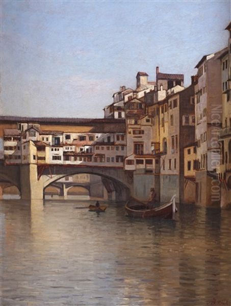 Rialto Bridge, Venice Oil Painting by Augustus Nicolas Burke