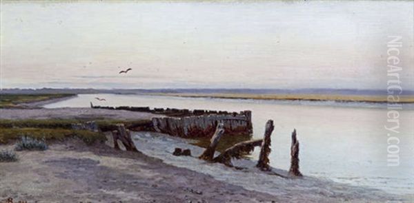 Twilight, Walberswick, Suffolk Oil Painting by Augustus Nicolas Burke
