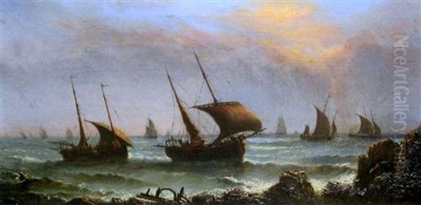 La Peche A La Sardine Oil Painting by Gilbert Burling