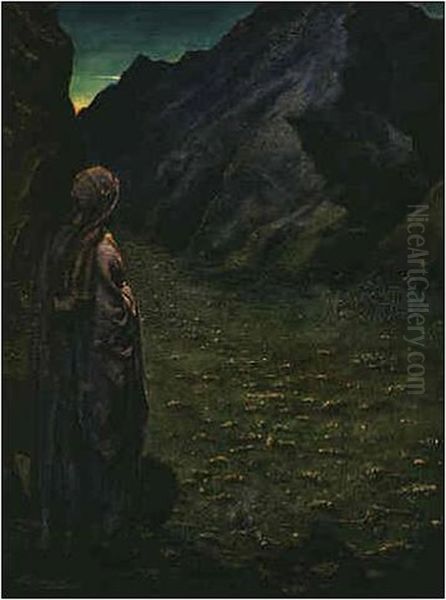 The Pygmalion Series: The Hearth Desires & The  Hand Refrains & The Godhead Fires & The Soul Attains Oil Painting by Philip Burne-Jones