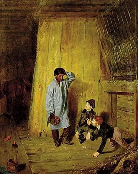 Rolling Dice Oil Painting by Thomas Mickell Burnham