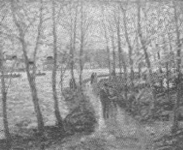 Strolling Through The Park Oil Painting by George Brainard Burr