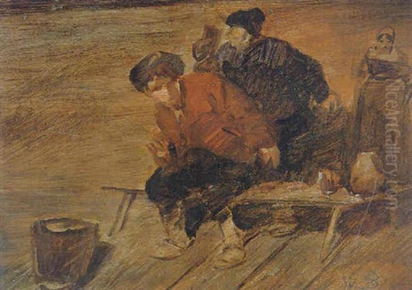 Uberraschte Zecher Oil Painting by Wilhelm Busch