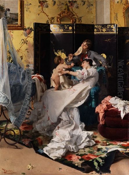 Muttergluck (gioie Materne) Oil Painting by Luigi Busi