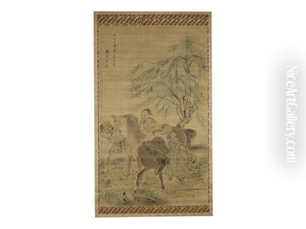 Figure Of Good Judge Of Horseflesh Oil Painting by Yosa Buson