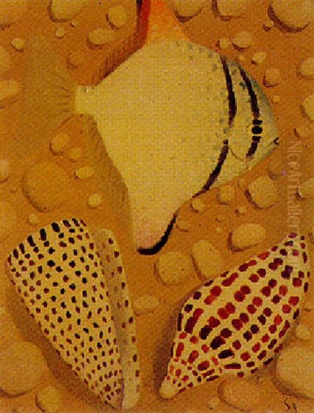 Poisson Argent Oil Painting by Simon Albert Bussy