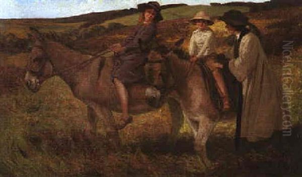 Young Riders Oil Painting by George-Edmund Butler