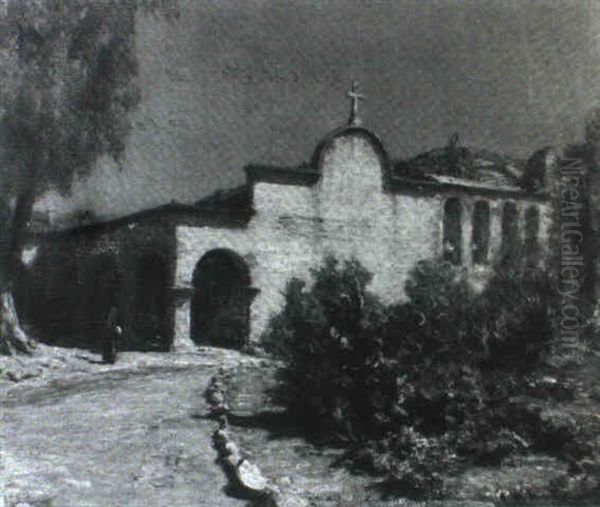 Starlight Sky Above A Mission Oil Painting by Howard Russell Butler