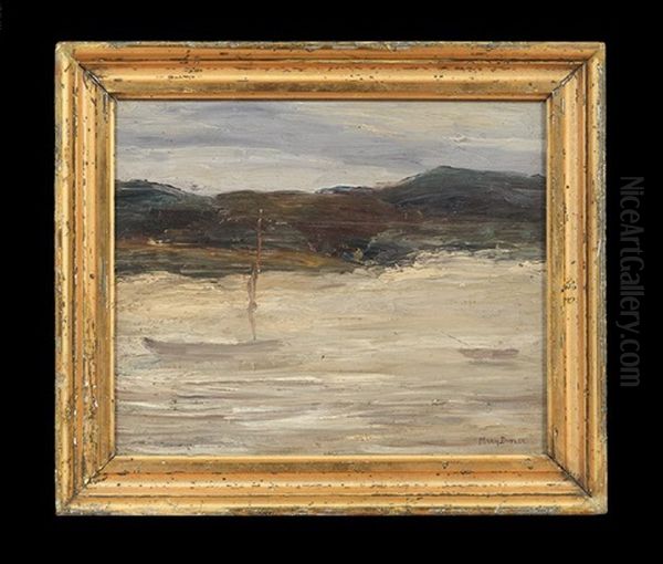 Morning Fog Over The Coastal Landscape Oil Painting by Mary Cable Butler