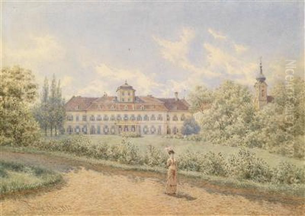 Schloss In Mahren Oil Painting by Franz Alt