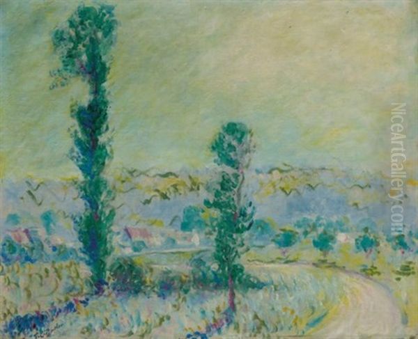 Un Petit Chemin A Giverny Par Vernon Dans L' Eure Oil Painting by Theodore Earl Butler
