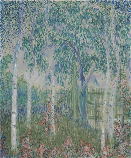 Les Bouleaux, Giverny Oil Painting by Theodore Earl Butler