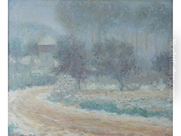 Mill In The Snow, Giverny Oil Painting by Theodore Earl Butler