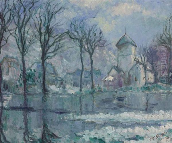 The Mill In The Flood, Giverny Oil Painting by Theodore Earl Butler