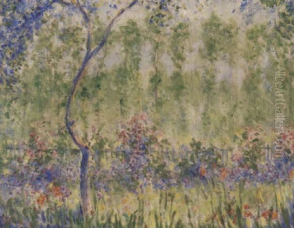 Vue Du Jardin A Giverny Oil Painting by Theodore Earl Butler