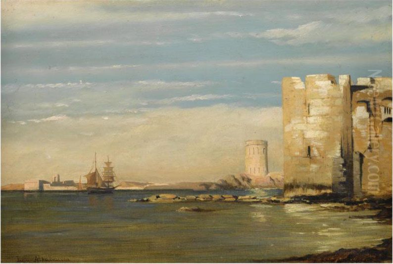 Along The Coast Oil Painting by Ioannis (Jean H.) Altamura